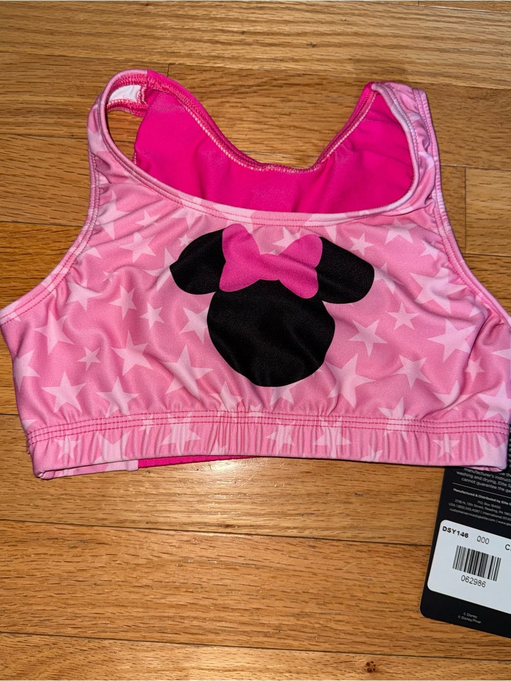 GK Elite Disney Girls Pink Minnie Star Sports Bra
